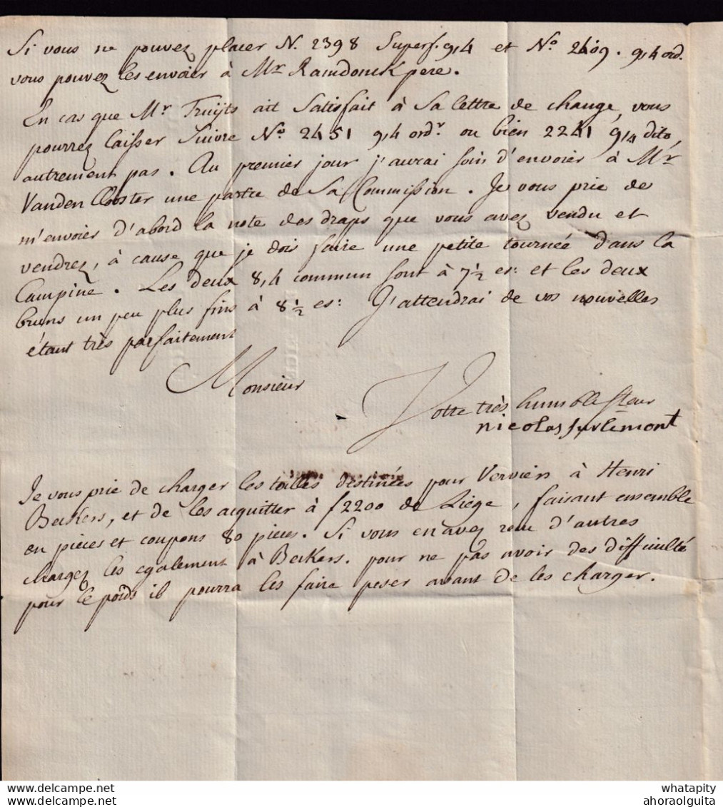 DDBB 198 - Histoire Postale De BATTICE - Précurseur 1775 Griffe BATTICE En Creux - Origine DOLHAIN - Signée Surlemont - 1714-1794 (Paises Bajos Austriacos)