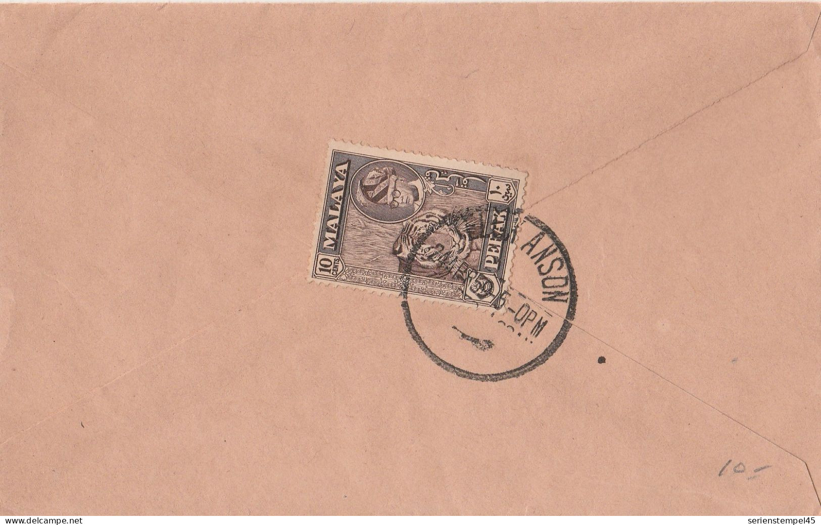 Malaysia Perak Brief Von ? Anson 1959 - Perak
