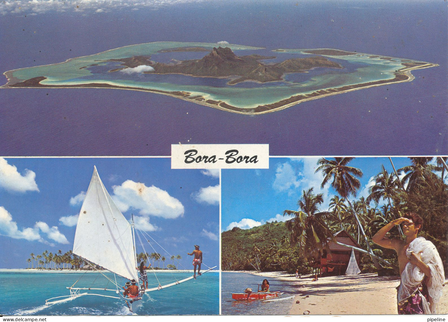 French Polynesia Postcard Sent To Mozambique 24-9-1984 Boro-Bora - Polynésie Française