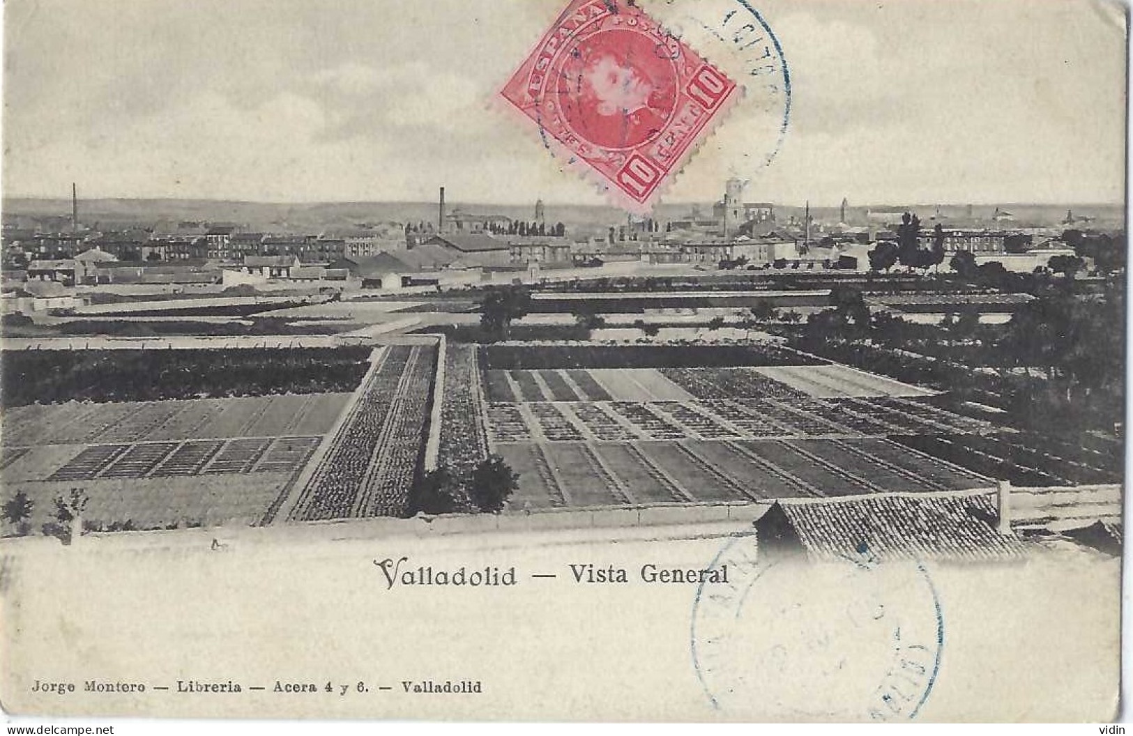 ESPAGNE SPAIN VALLADOLID Vue Générale Cachet Bleu - Valladolid