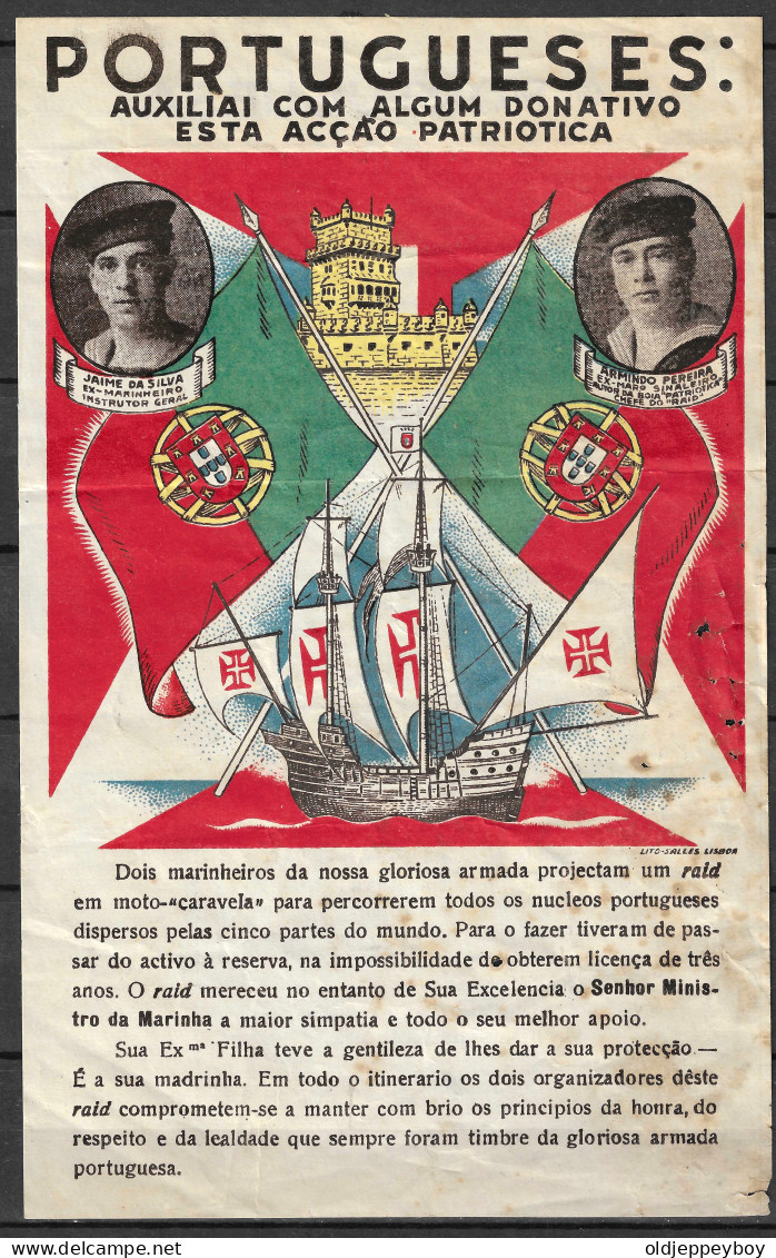 PORTUGAL WORLD WAR 1 PROPAGANDA JAIME DA SILVA ARMINDO PEREIRA DONATIVOS  DONATIONS FOR NAVY MARINHA ARMADA PORTUGUESA - Autres & Non Classés