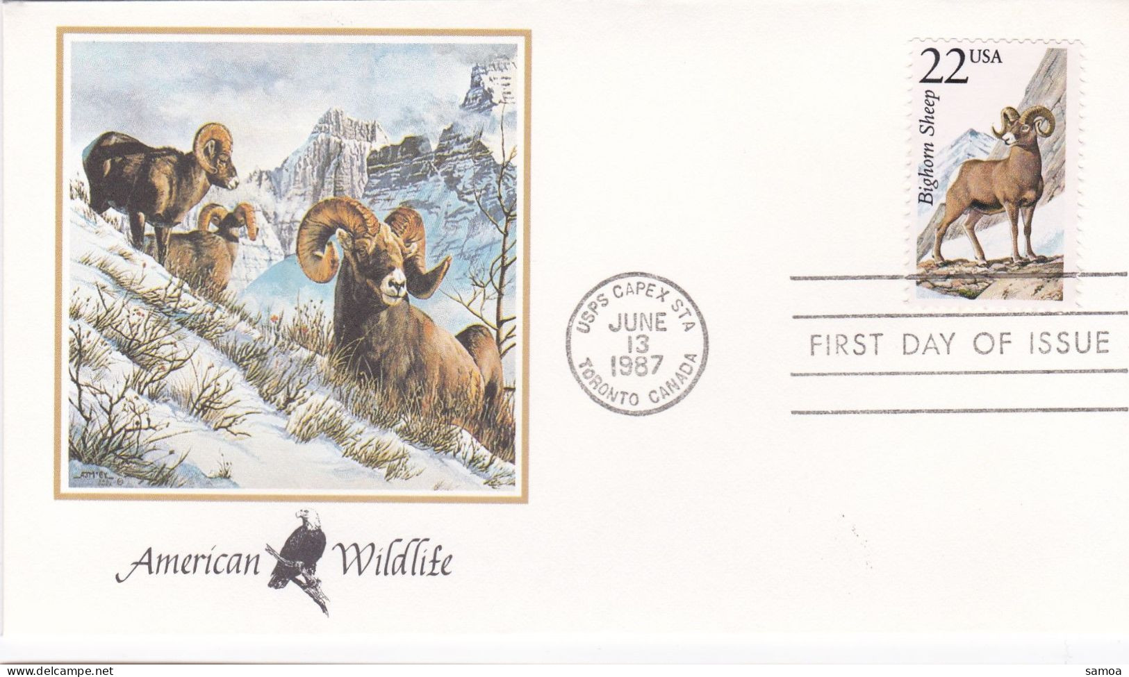 États-Unis FDC 1987 1720 Mouflon Canadien - 1981-1990