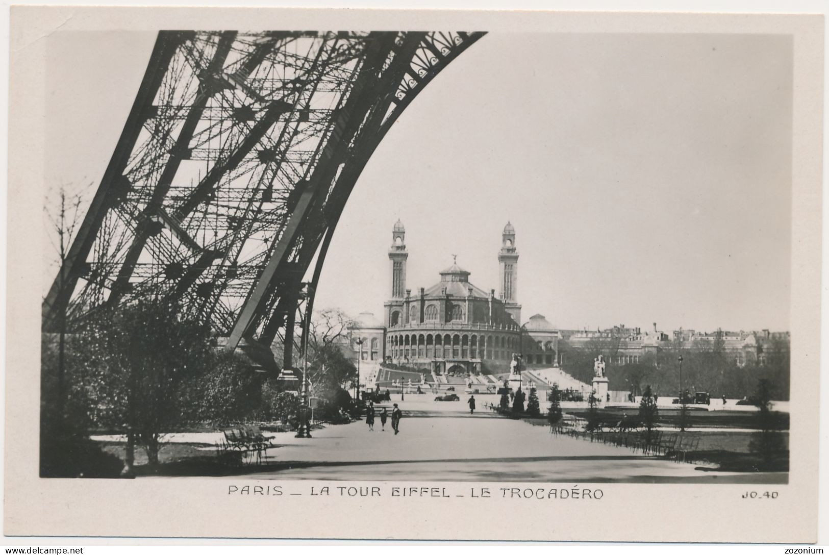 Paris Tour Eiffel - Trocadero 1930s Old Postcard - Tour Eiffel