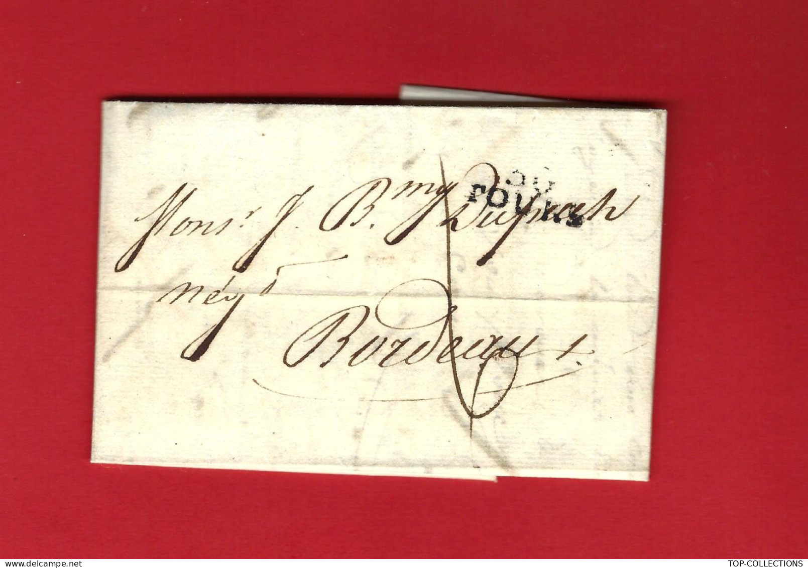 NEGOCE COMMERCE CUIRS 1807 Marque Postale 36 TOURS D. Valin Sign. Maçonnique Pour Dupuch  Armateur Et Traite Négrière - 1800 – 1899