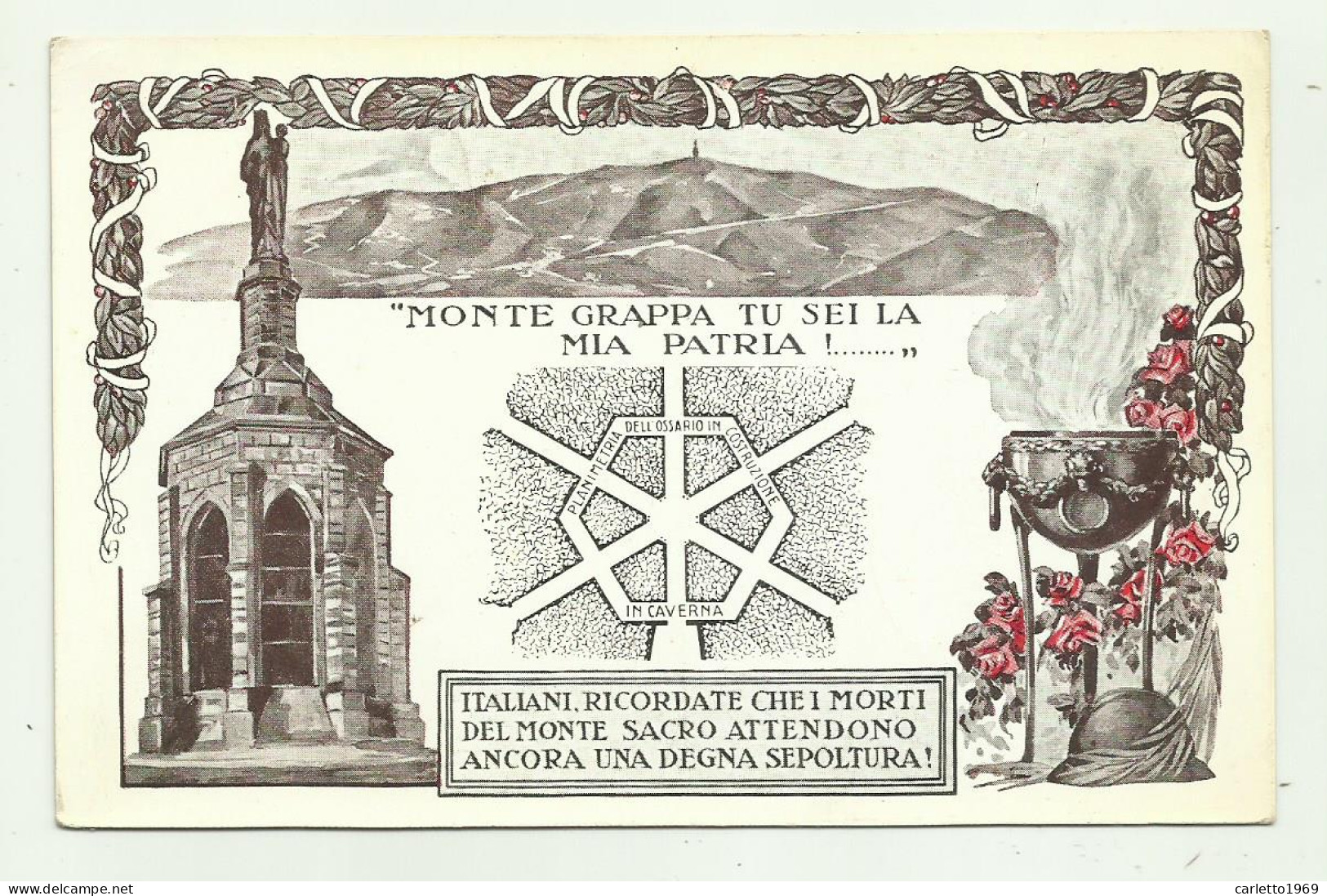 MONTE GRAPPA TU SEI LA MIA PATRIA - COMITATO NAZ. EREZIONE MON.TO OSSARIO SUL GRAPPA - NV FP - Patriotiques