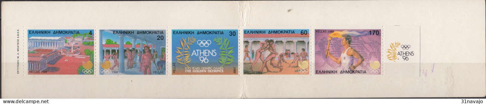 GRECE - Jeux Olympiques De Séoul Carnet - Markenheftchen