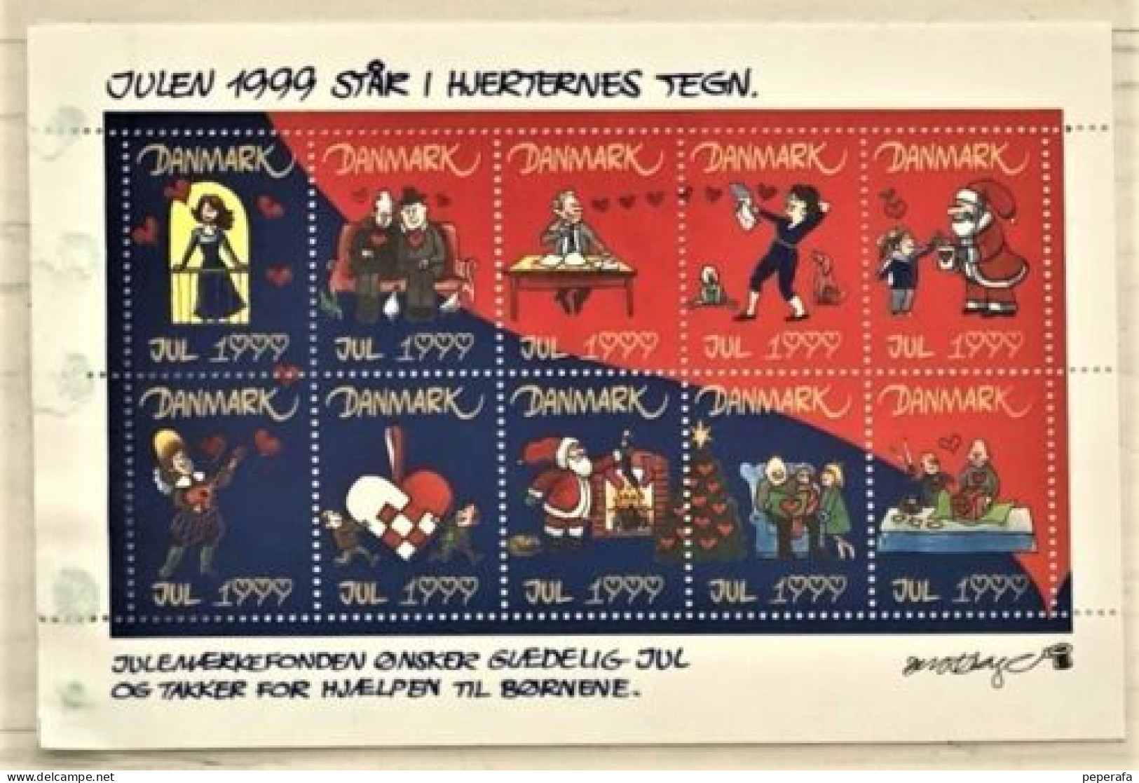 Denmark 1999 Jul Julemærke Christmas Poster Stamp Vignette - Errors, Freaks & Oddities (EFO)