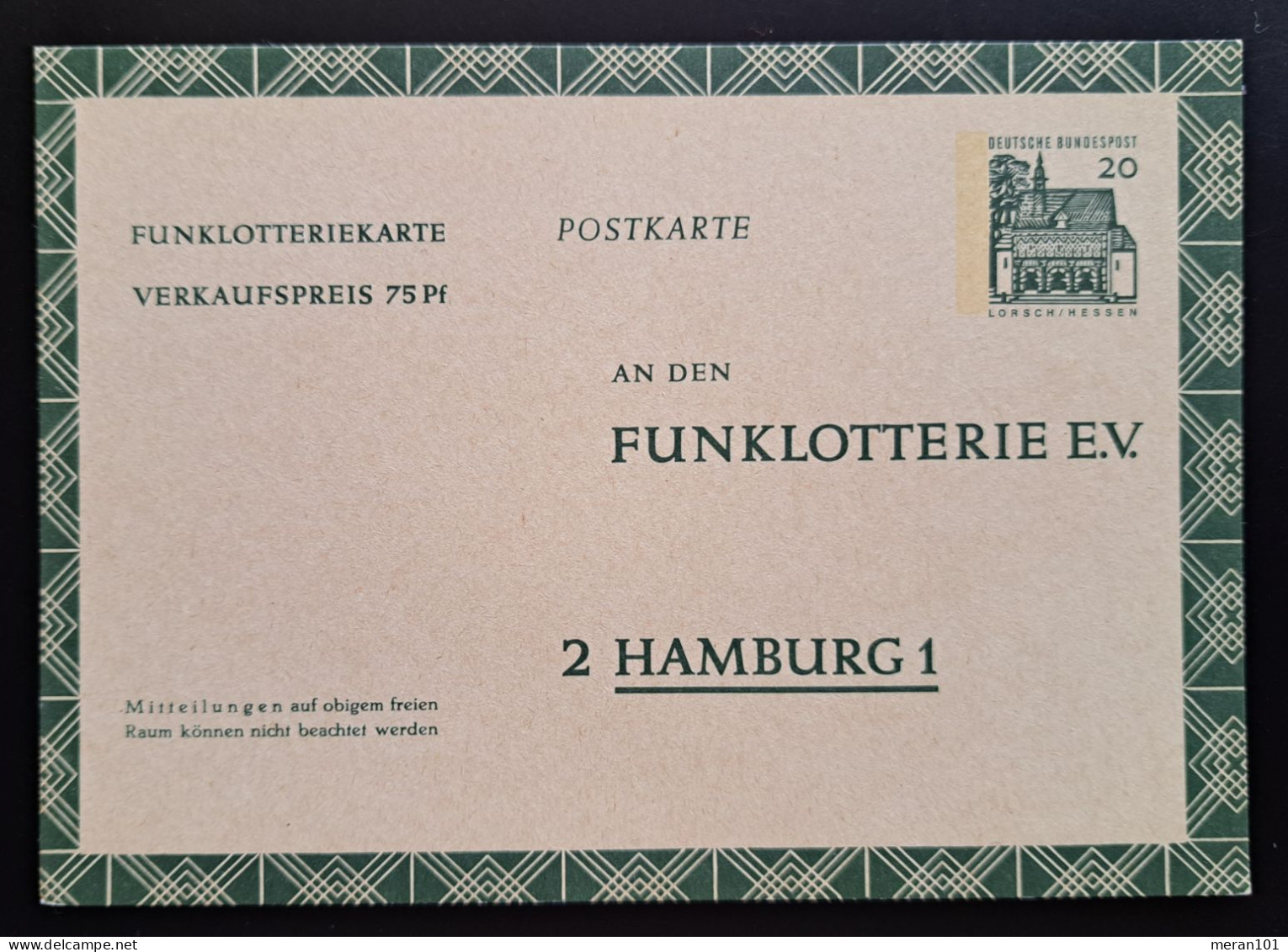 BRD 1966, Postkarte Funklotterie FP 12 Ungebraucht - Postkarten - Ungebraucht