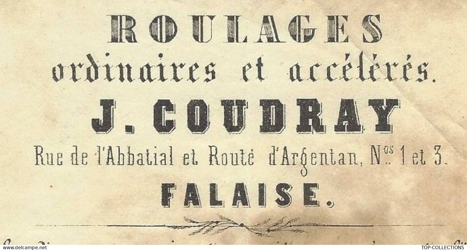 1850  LETTRE DE VOITURE ROULAGE TRANSPORT  J.Coudray Falaise & Condé  S/ Noireau => Revers à Montlieu Charente V.SCANS - 1800 – 1899