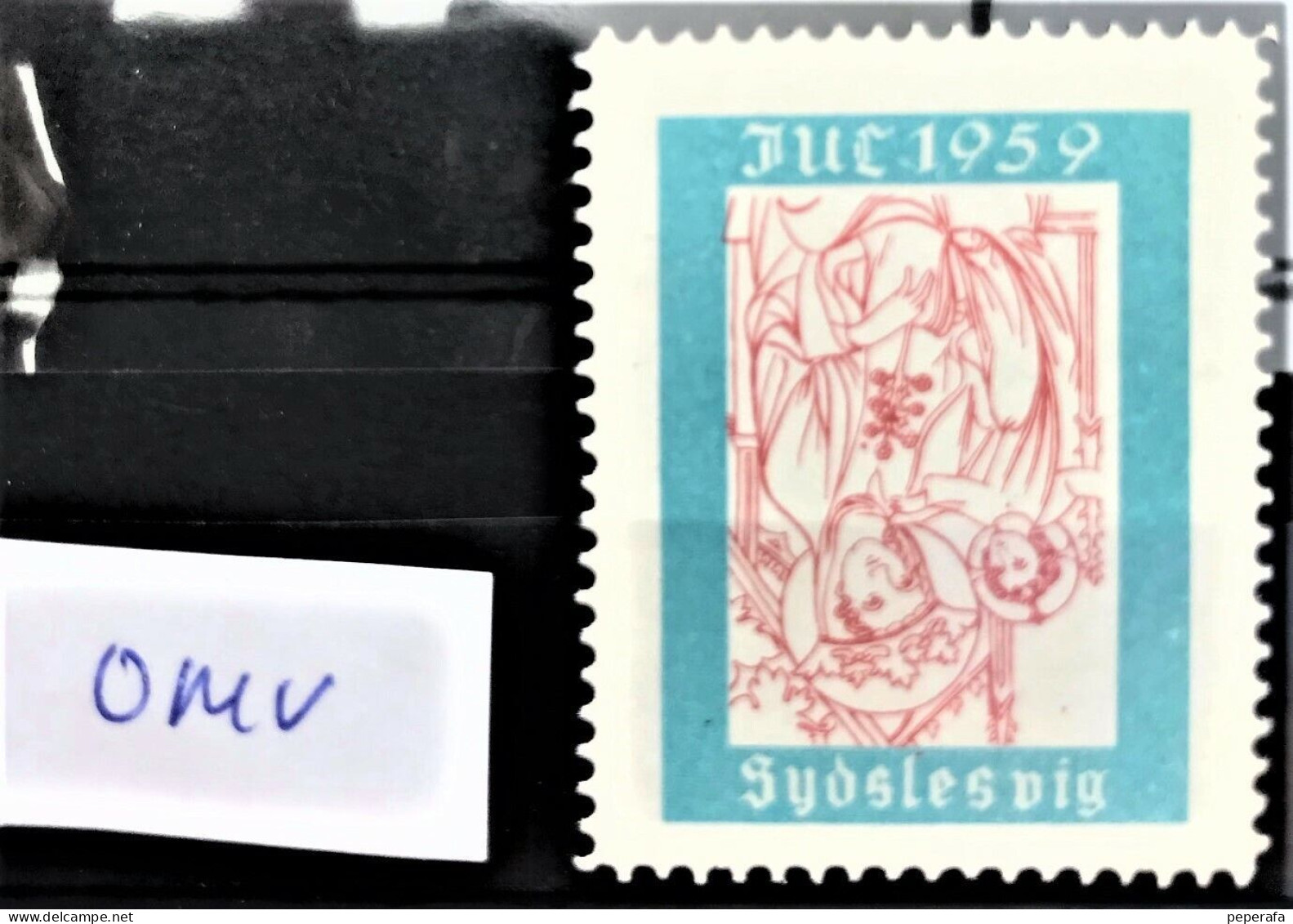 Denmark SYDSLESVIG 1959 Jul Julemærke Christmas Poster Stamp Vignette OMV!! RARE - Variétés Et Curiosités