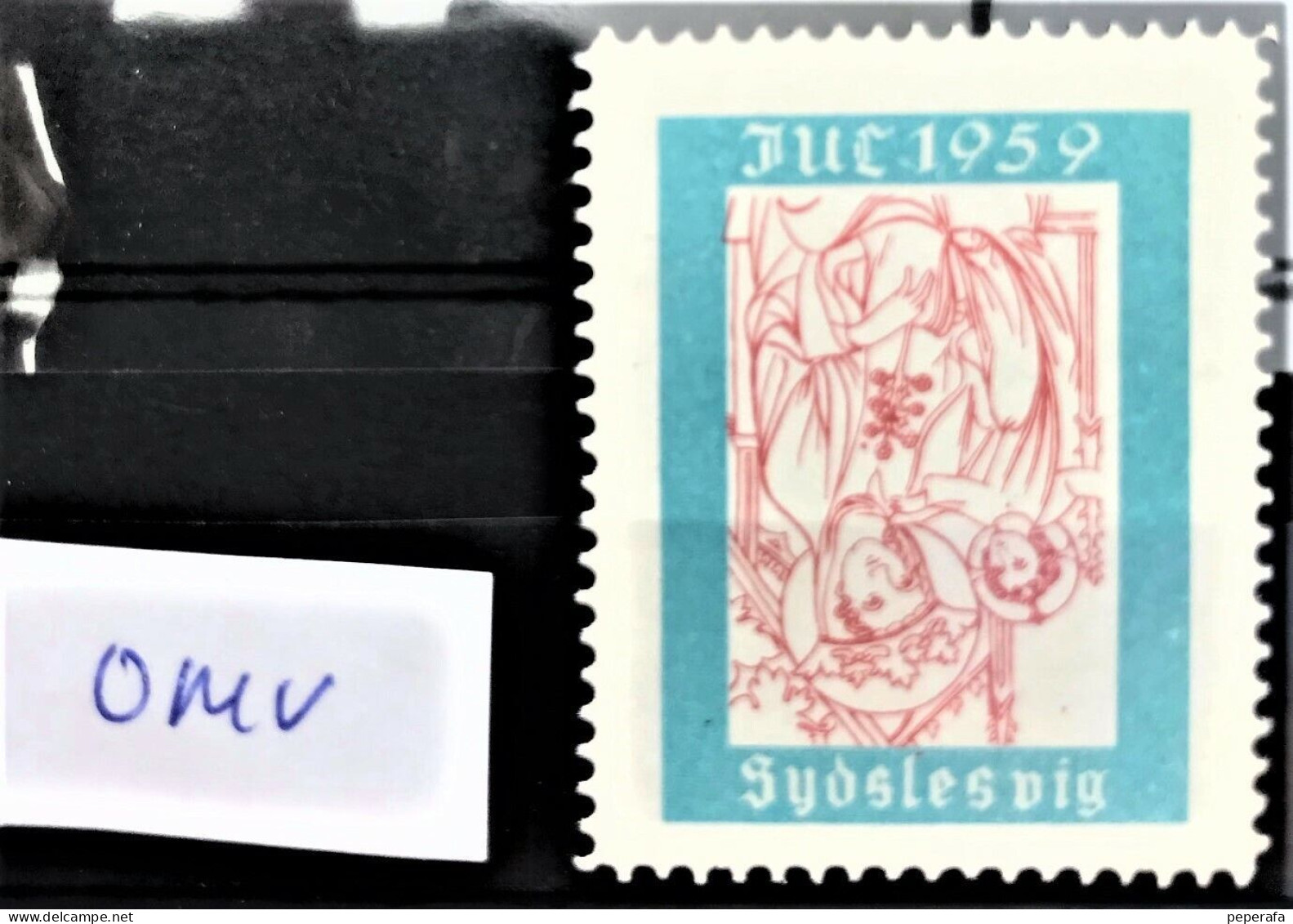 Denmark SYDSLESVIG 1959 Jul Julemærke Christmas Poster Stamp Vignette OMV!! RARE - Abarten Und Kuriositäten