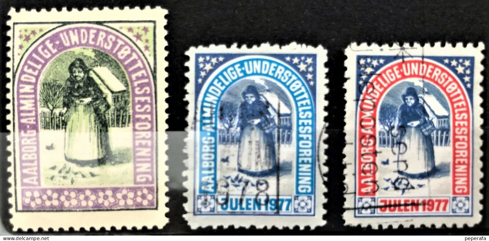 Denmark, Julemærke, 1977 USED, AALBORG ALMINDELIGE UNDERSTØTTELSESFORENING - Variedades Y Curiosidades