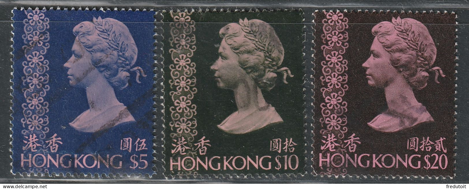 HONG KONG - N°313E+314+315 Obl (1975-76) Série Courante : Sans Filigrane - Oblitérés