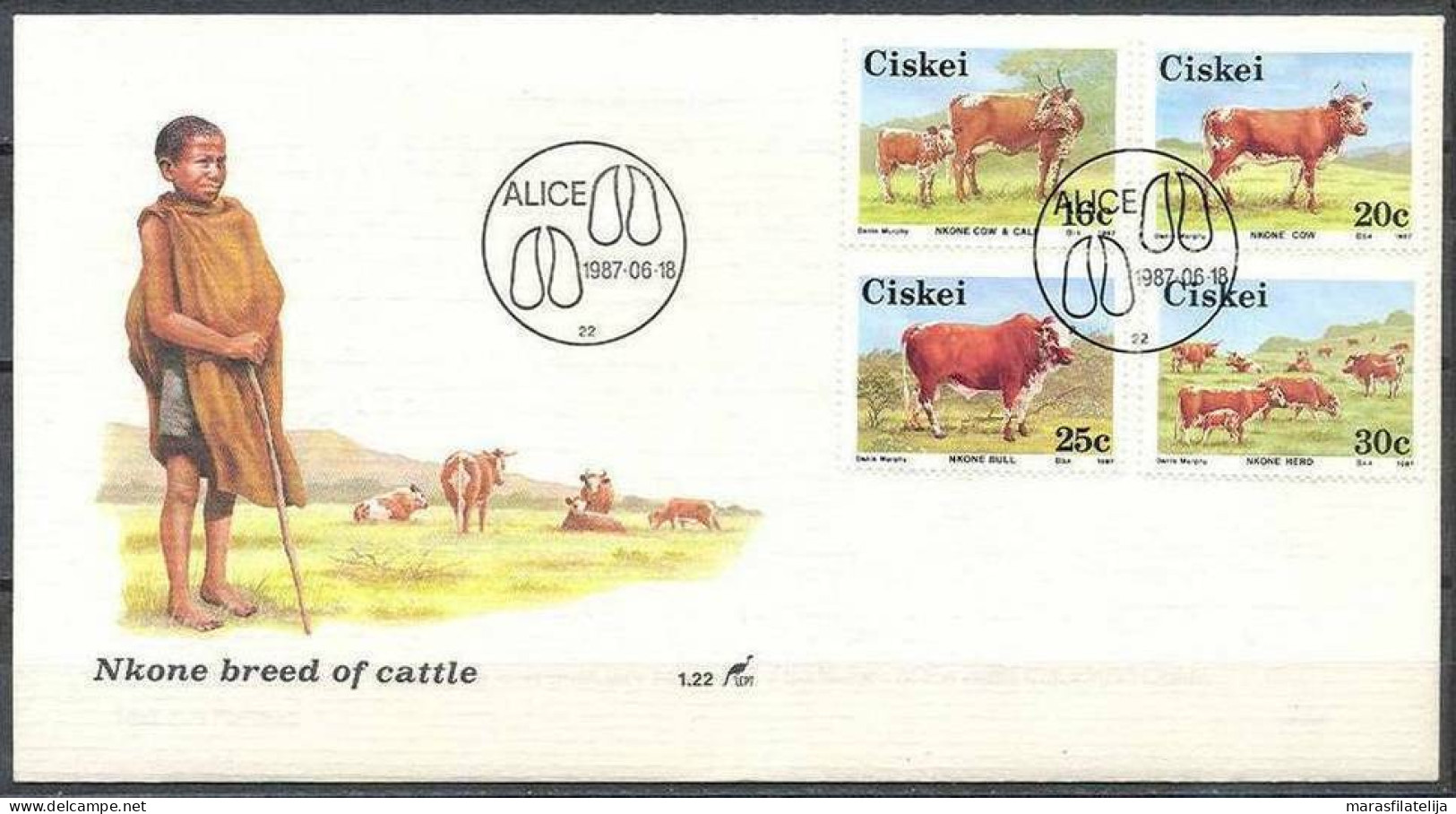 Ciskei 1987, Nkone Breed Of Cattle, FDC - Ciskei