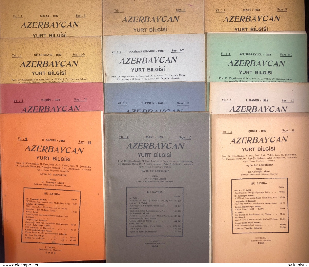 Azerbaycan Yurt Bilgisi 1932-1957 Issue: 1-37 Set - Azerbaijan Turkish Magazine - Zeitungen & Zeitschriften