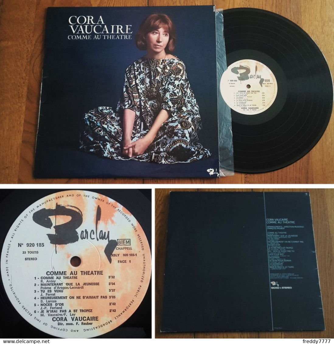 RARE French LP 33t RPM BIEM (12") CORA VAUCAIRE «Comme Au Théatre» (1970) - Verzameluitgaven