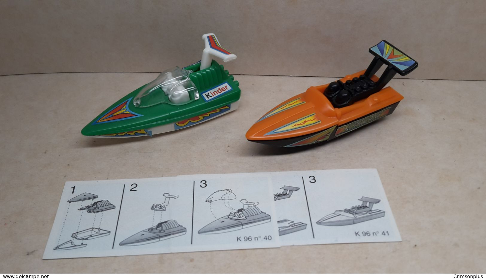 1996 Ferrero - Kinder Surprise - K96 40 & 41 - Speed Boat Kinder - Complete Set + 2 BPZ's - Monoblocs