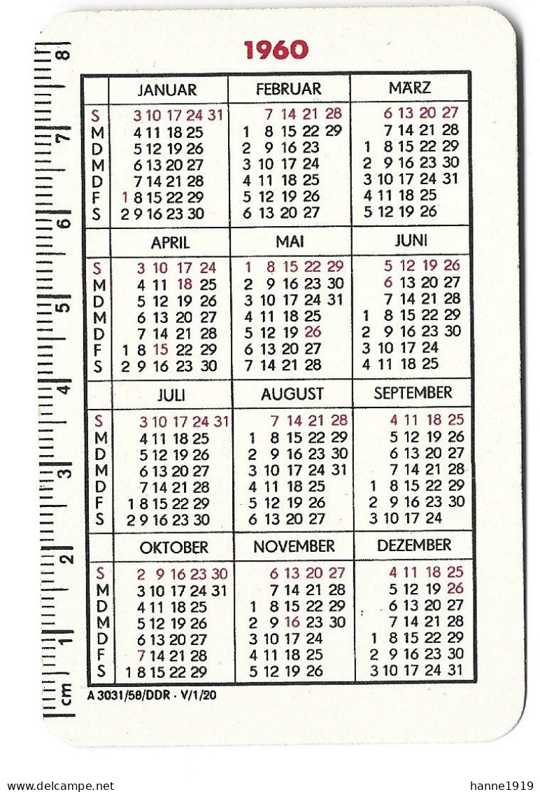 Deutsche Versicherungs Anstalt 1960 Kalender Visitekaartje Calendrier Htje - Petit Format : 1941-60