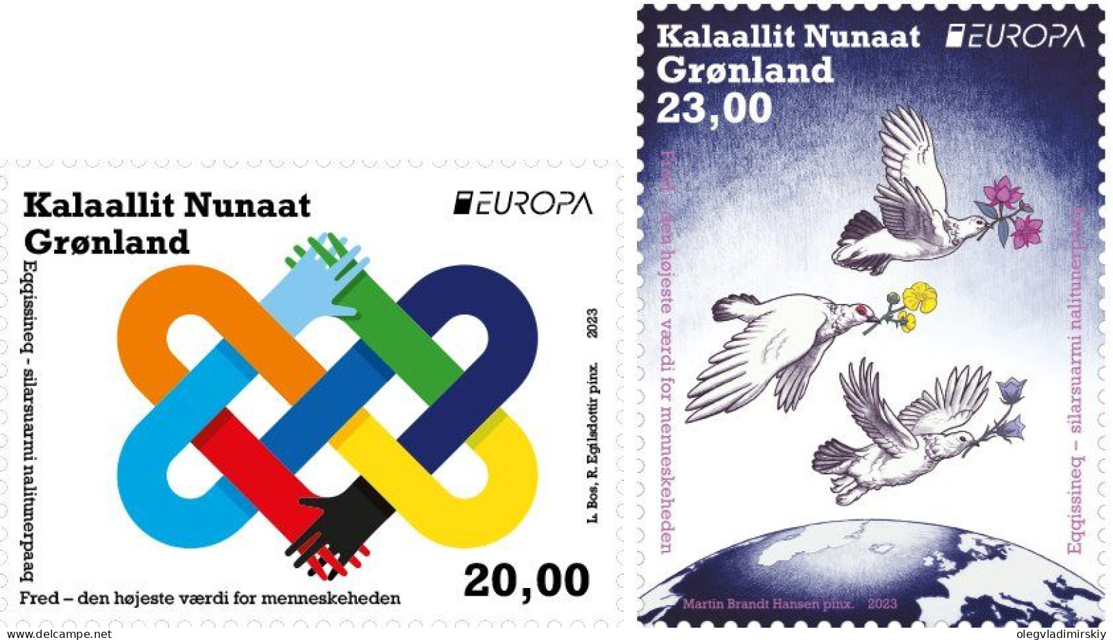 Greenland 2023 Europa CEPT Peace Set Of 2 Stamps Mint - Ongebruikt