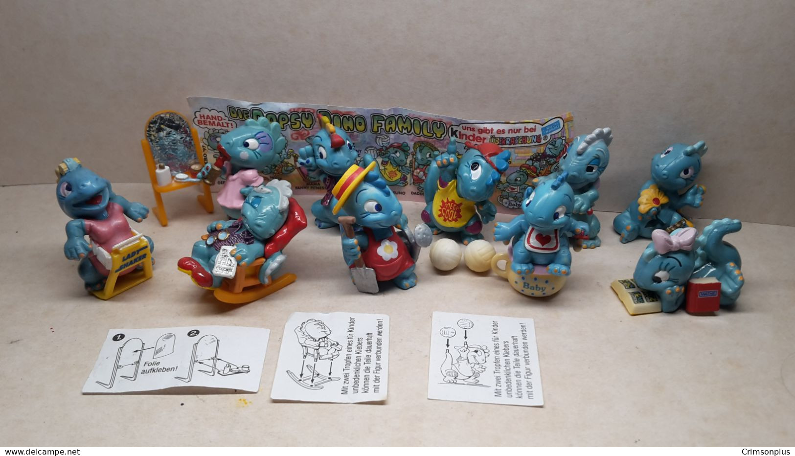 1997 Ferrero - Kinder Surprise - Die Dapsy Dino Family - Complete Set + BPZ - Monoblocs