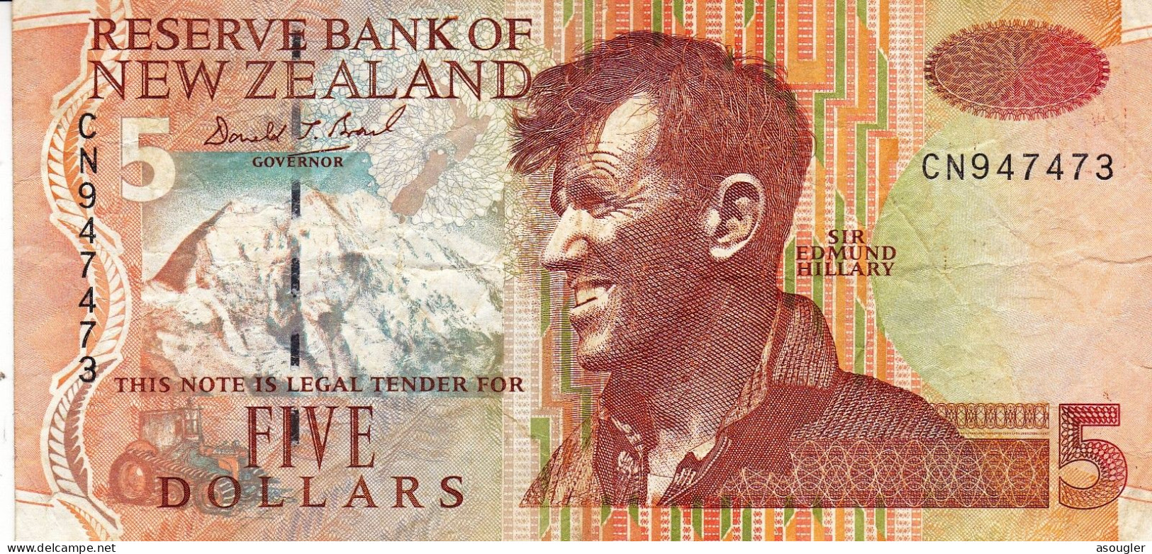 New Zealand 5 Dollars ND (1992-97) VF P-177a "free Shipping Via Registered Air Mail" - Neuseeland