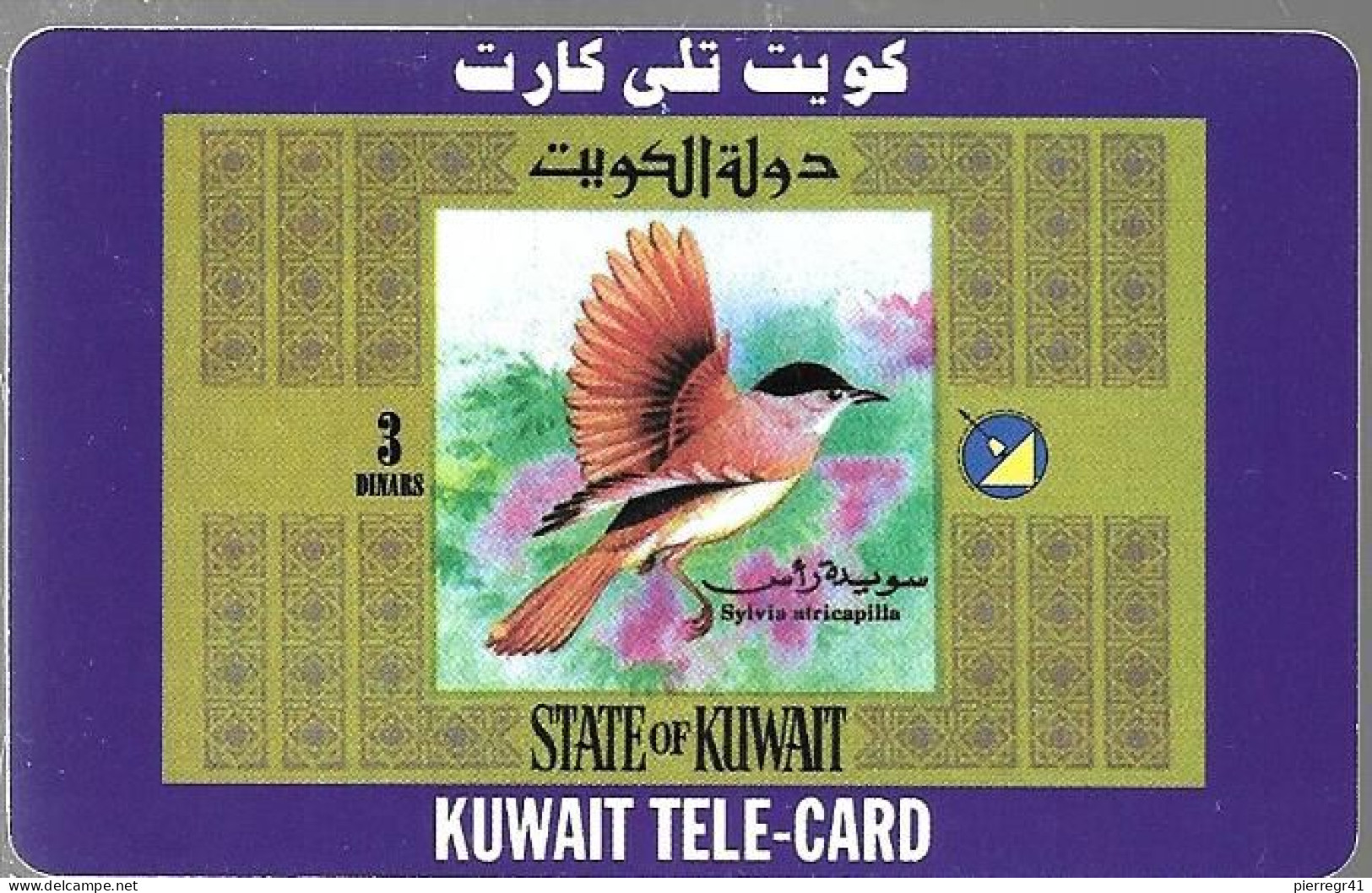 CARTE-PREPAYEE-SPRINT-KUWAIT-Sylvia Africapilla/Fauvette à Tete Noire-Plastic Epais-TBE-RARE - Sperlingsvögel & Singvögel