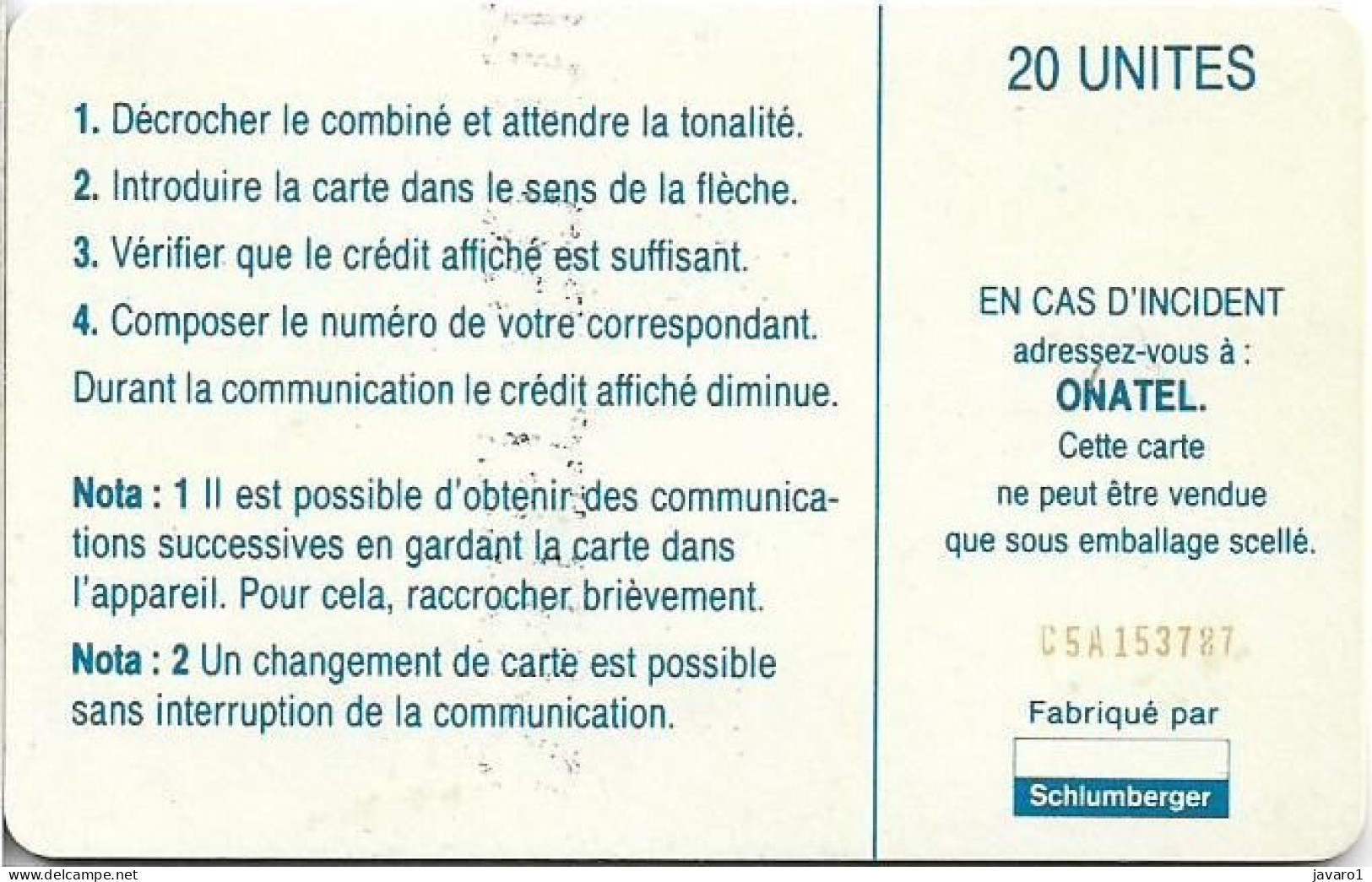 BURKINA FASO : ONA-0013 Blue 20 (SC7 ISO) ( Batch: C5A153782) USED - Burkina Faso