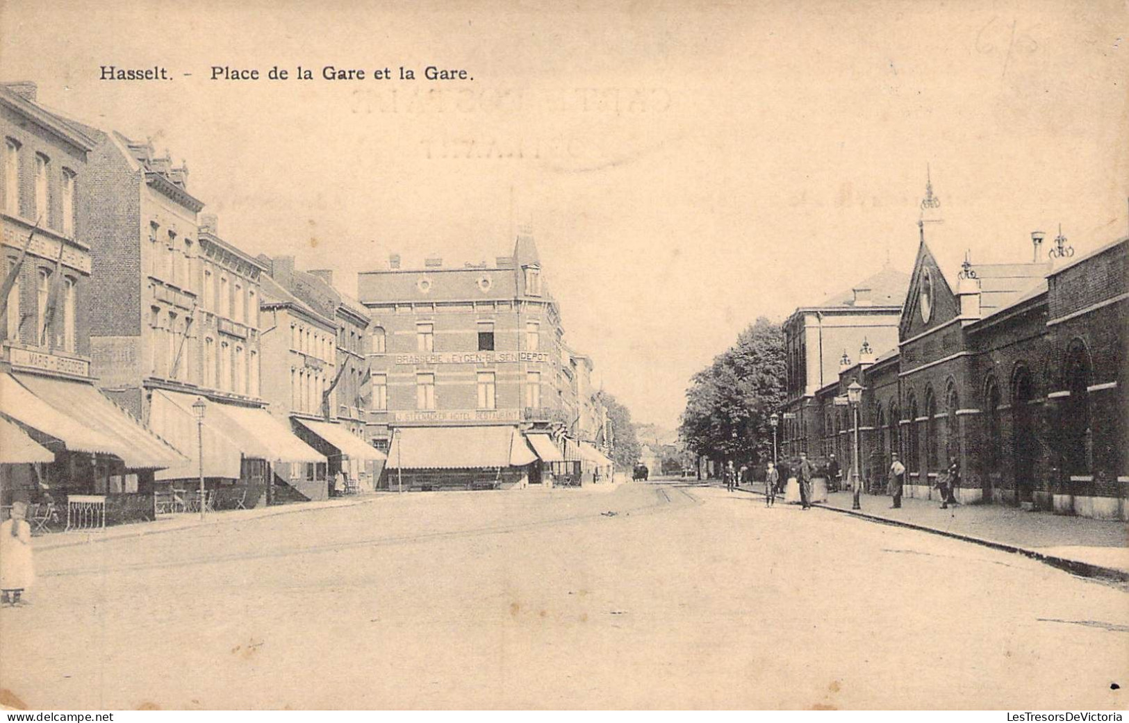 BELGIQUE - HASSELT - Place De La Gare Et La Gare - Carte Postale Ancienne - Hasselt