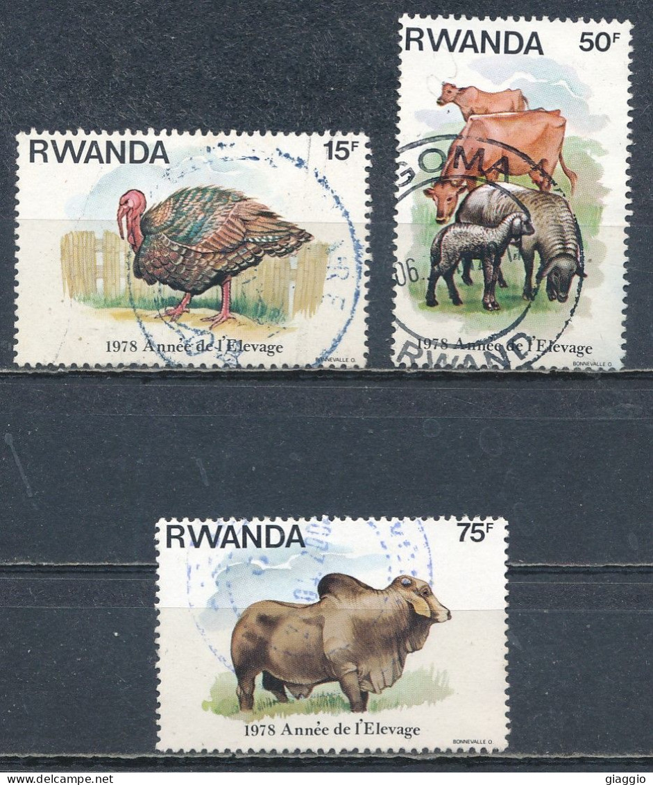 °°° RWANDA - Y&T N°865/67 - 1978 °°° - Oblitérés