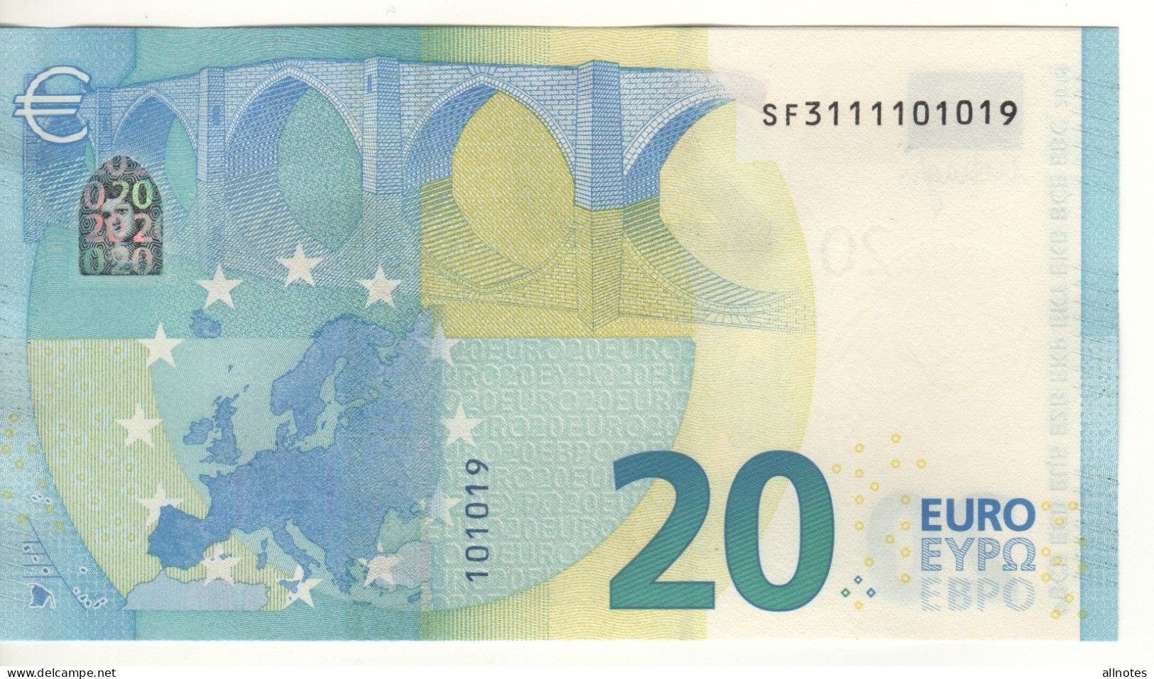 20 EURO  'Italy'   DRAGHI    S 004 C1     SF3111101019  /  FDS - UNC - 20 Euro