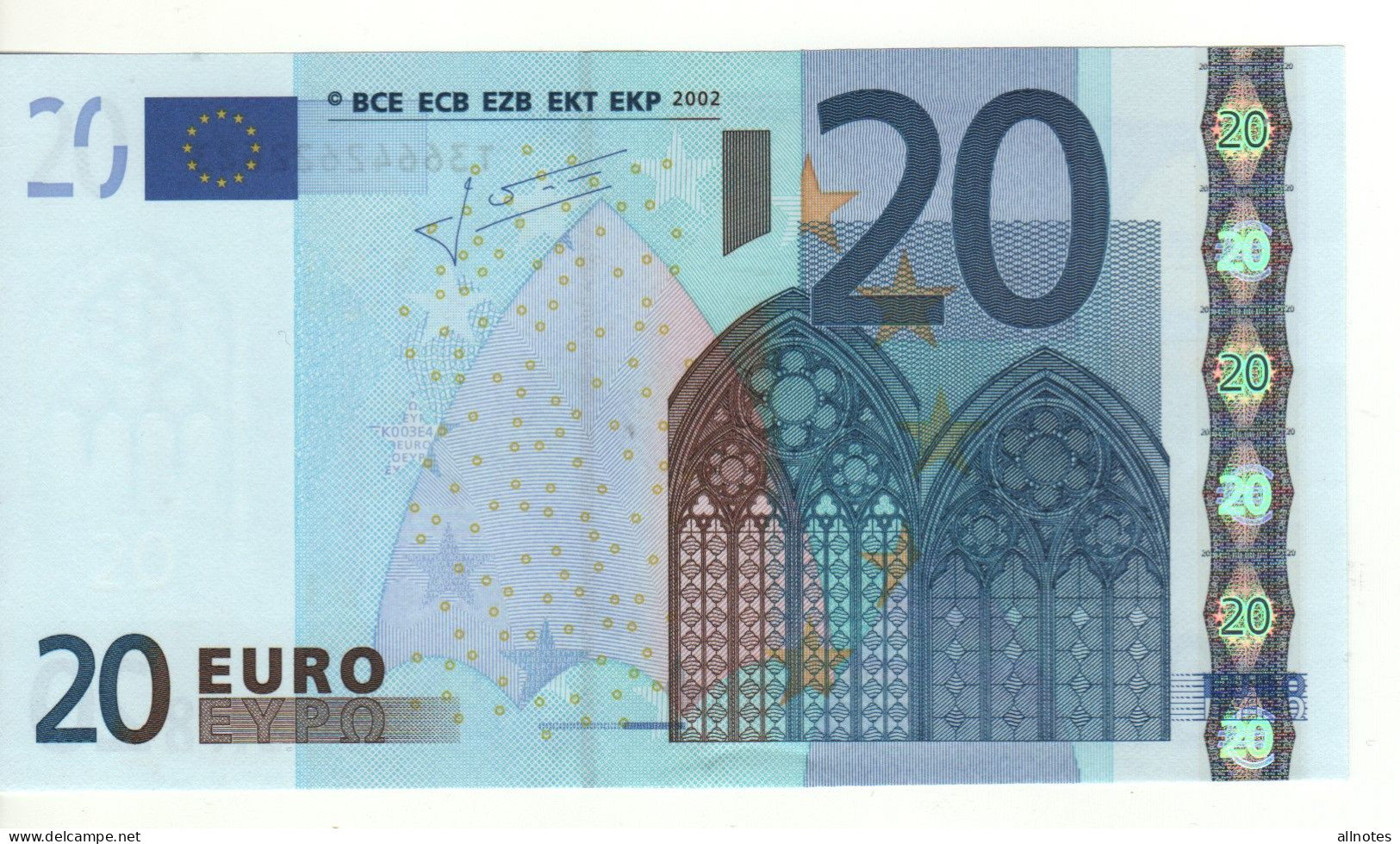 20 EURO  "T" Irlanda    Firma Trichet     K 003 E4  /   FDS - UNC - 20 Euro