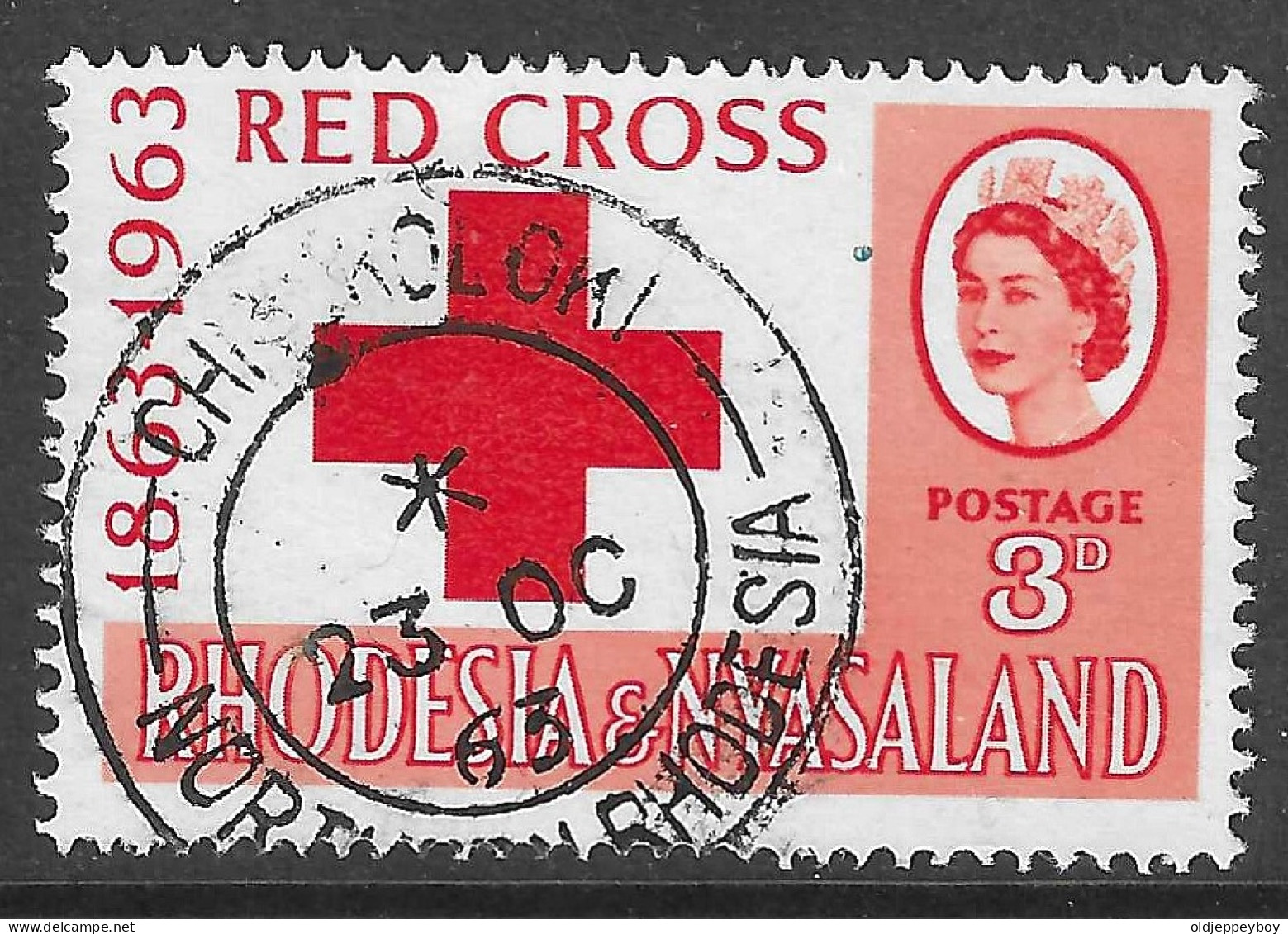 Rhodesia Nyasaland 1963 - Red Cross Scott#188 - Used - Croce Rossa