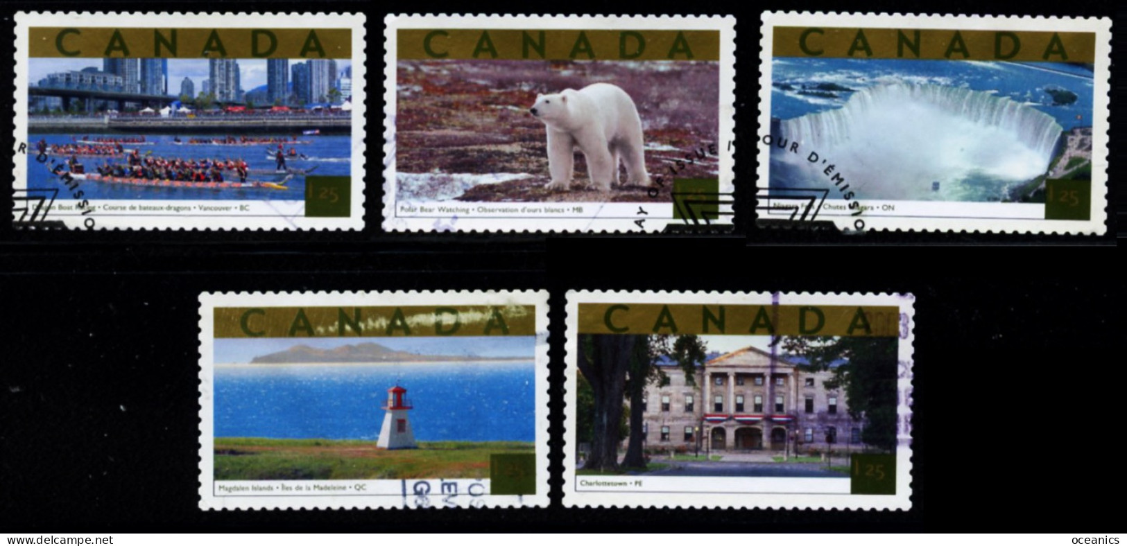 Canada (Scott No.1990a-e - Attraits Touristiques / Tourist Attraction) (o) VF Set Of 5 - Oblitérés