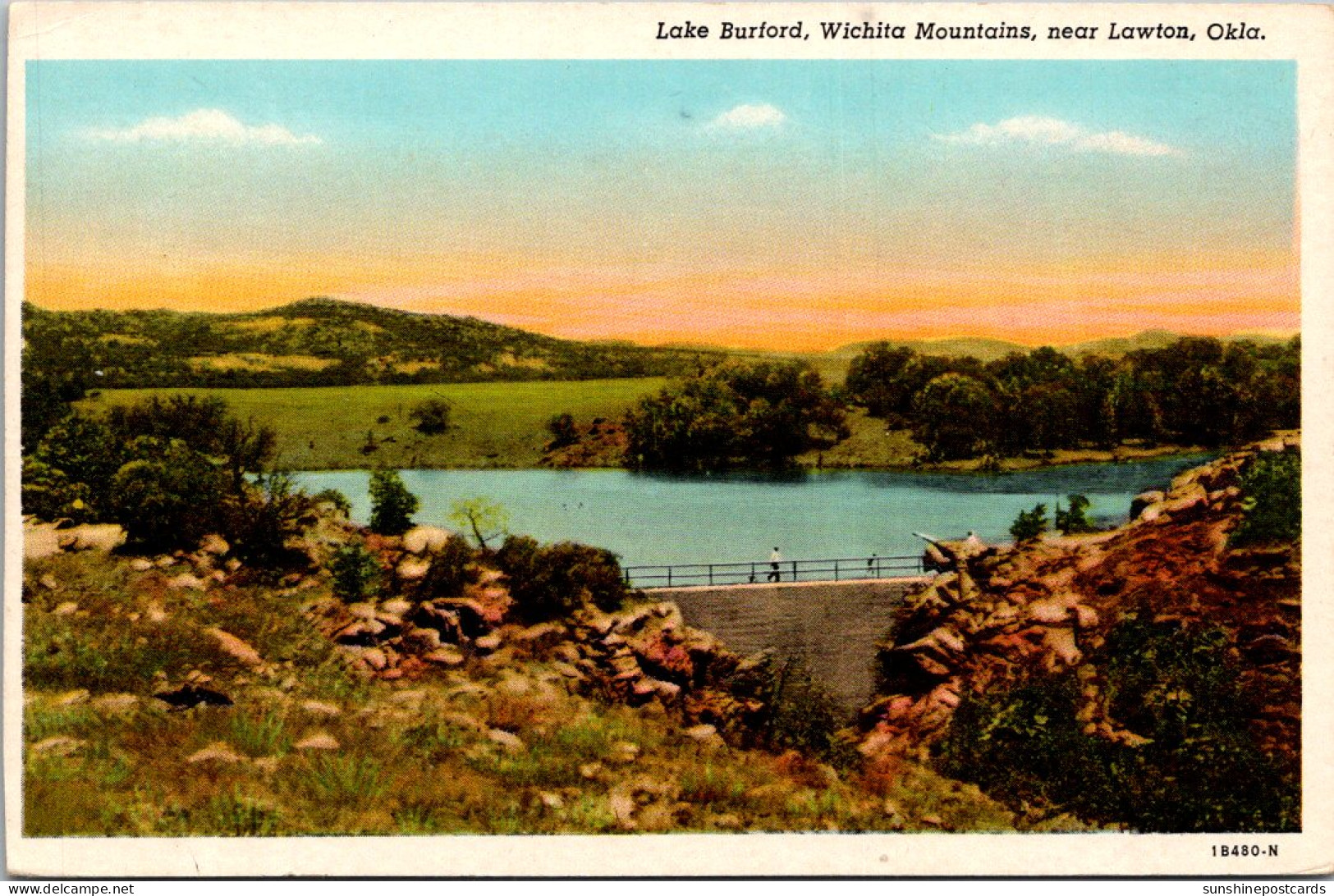 Oklahoma Wichita Mountains Lake Buford Near Lawton Curteich - Andere & Zonder Classificatie