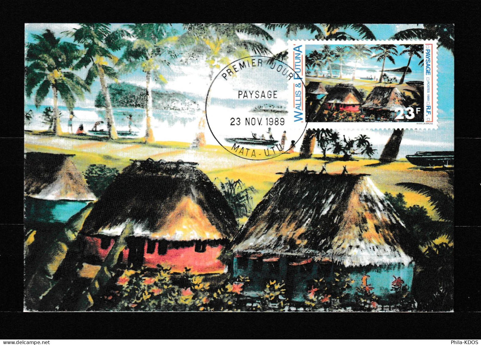 " PAYSAGE WALLISIEN " Sur Carte Maximum De 1989 N° YT 392. Parfait état CM - Maximum Cards