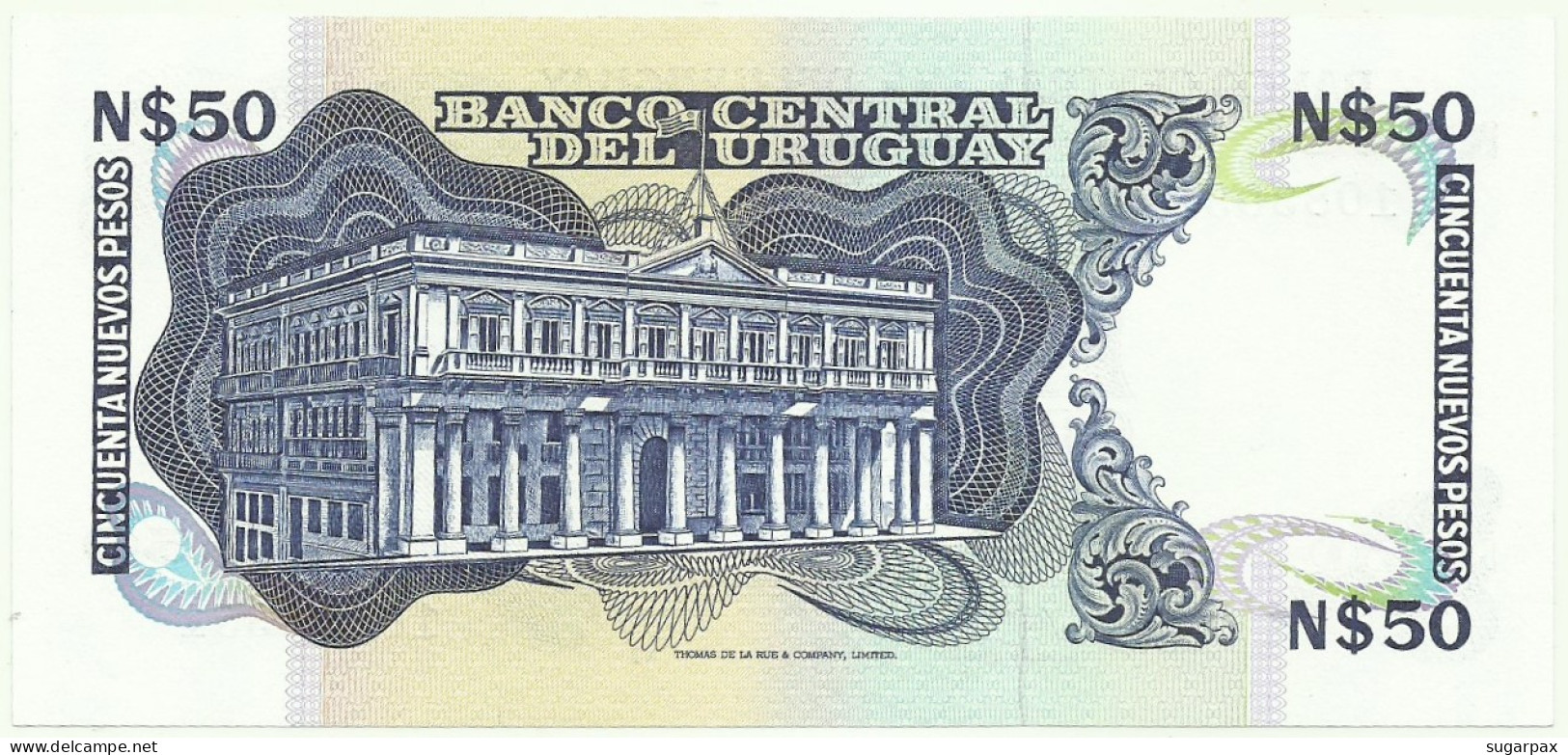 URUGUAY - 50 Nuevos Pesos - ND 1989 - Pick 61A - UNC. - Serie G - J. G. ARTIGAS - Uruguay