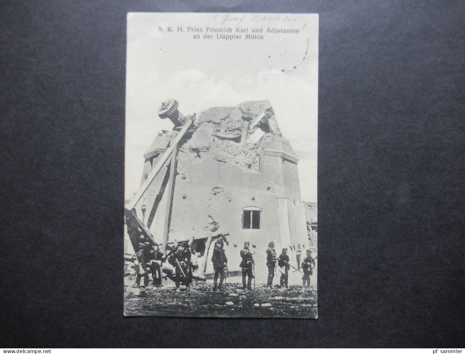 DR AK 1914 S.K.H. Prinz Friedrich Karl Und Adjutanten An Der Düppler Mühle Germania Frankatur Tagesstempel Sonderburg - Politicians & Soldiers