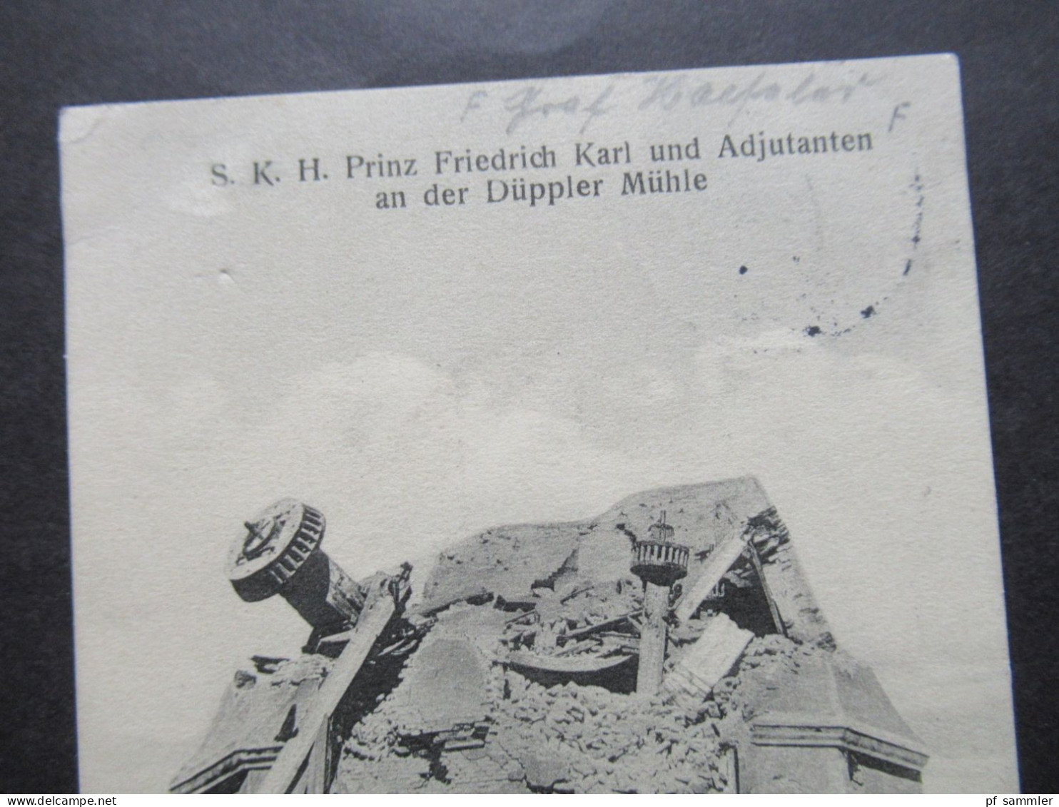 DR AK 1914 S.K.H. Prinz Friedrich Karl Und Adjutanten An Der Düppler Mühle Germania Frankatur Tagesstempel Sonderburg - Politicians & Soldiers