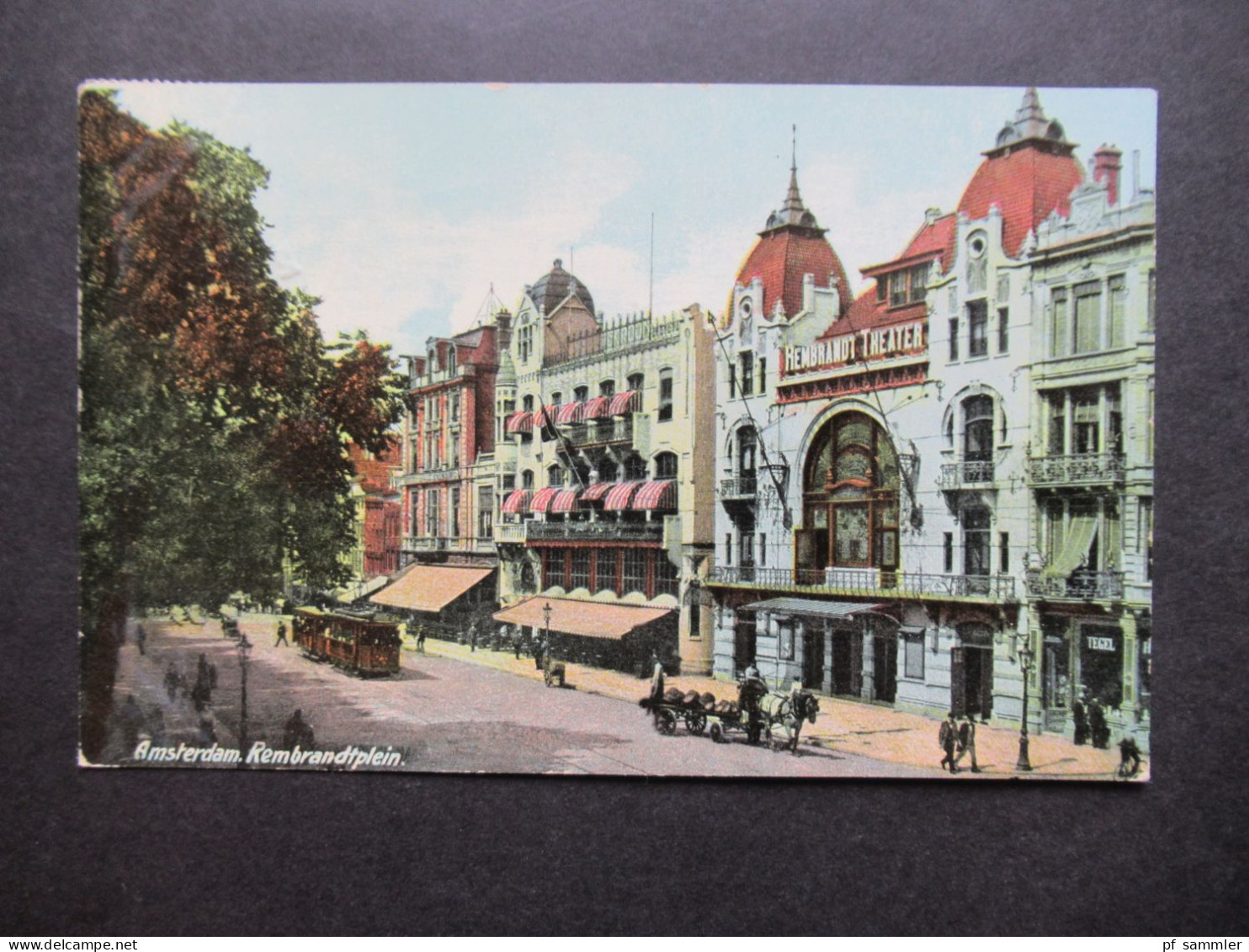 1911 AK Amsterdam Rembrandtplein Verwendet Im Deutschen Reich Germania Frankatur Mit Bahnpost Stempel Cöln - Amsterdam