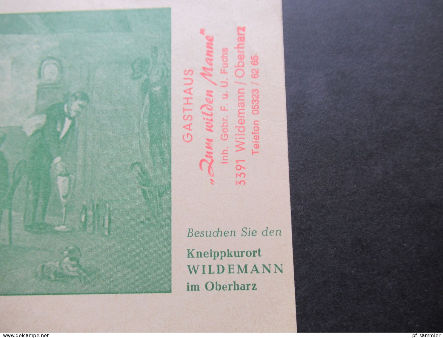 Ca. 1950er Jahre Werbe PK / Klappkarte Kneipenkurort Wildemann Gasthaus Zum Wilden Manne 3391 Oberharz - Advertising