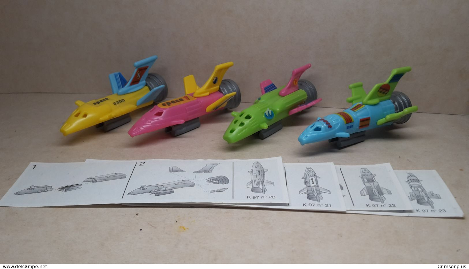 1997 Ferrero - Kinder Surprise - K97 20, 21, 22 & 23 - Spaceships - Complete Set + 4 BPZ's - Monoblocs