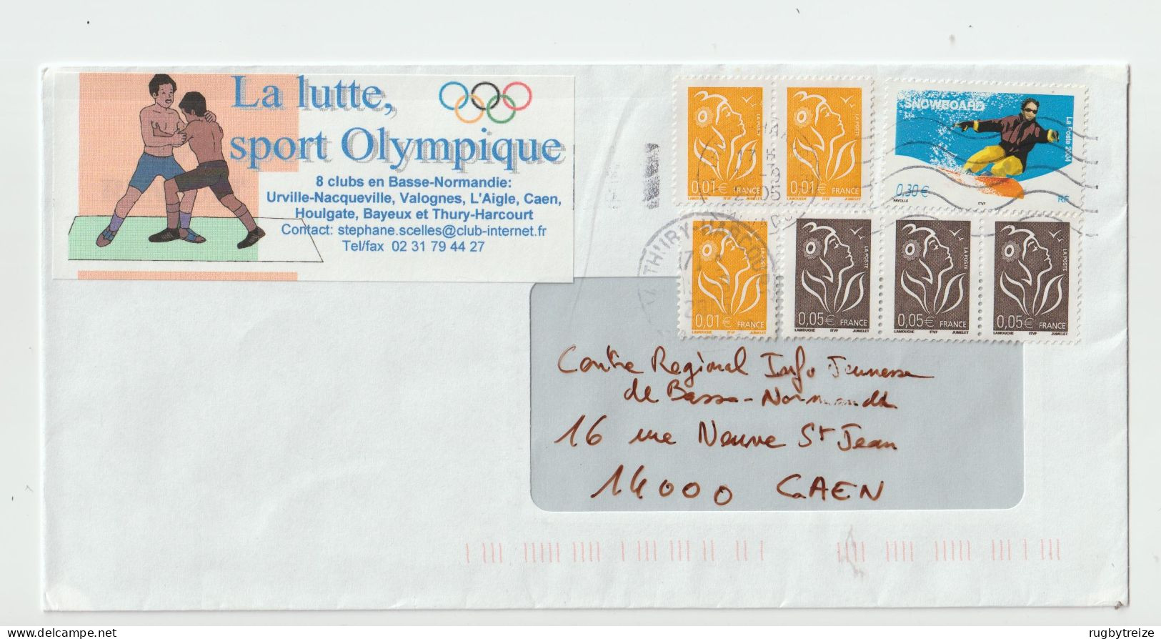 6004 Lettre Cover 2005 THURY HARCOURT - LA LUTTE SPORT OLYMPIQUE Jo Olympic Games - Wrestling