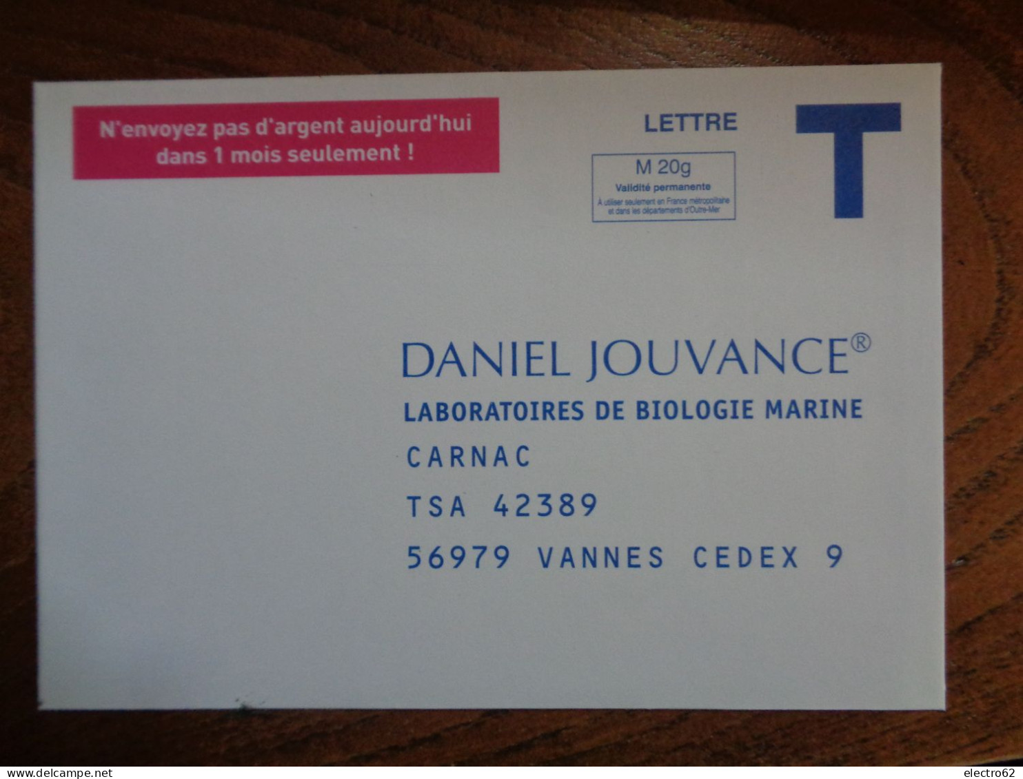 France Réponse Port Payé Laboratoire De Biologie Marine Vannes Lettre T Daniel Jouvance Le Collier Douceur Pastel - Cards/T Return Covers