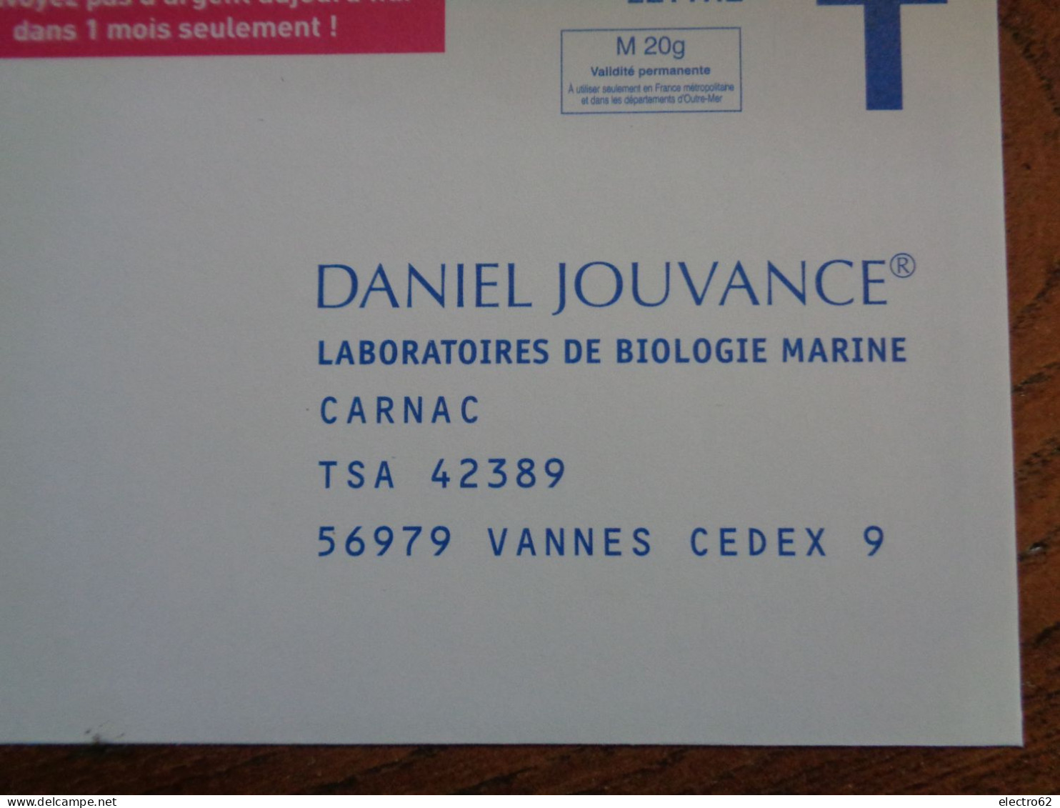 France Réponse Port Payé Laboratoire De Biologie Marine Vannes Lettre T Daniel Jouvance Le Collier Douceur Pastel - Karten/Antwortumschläge T