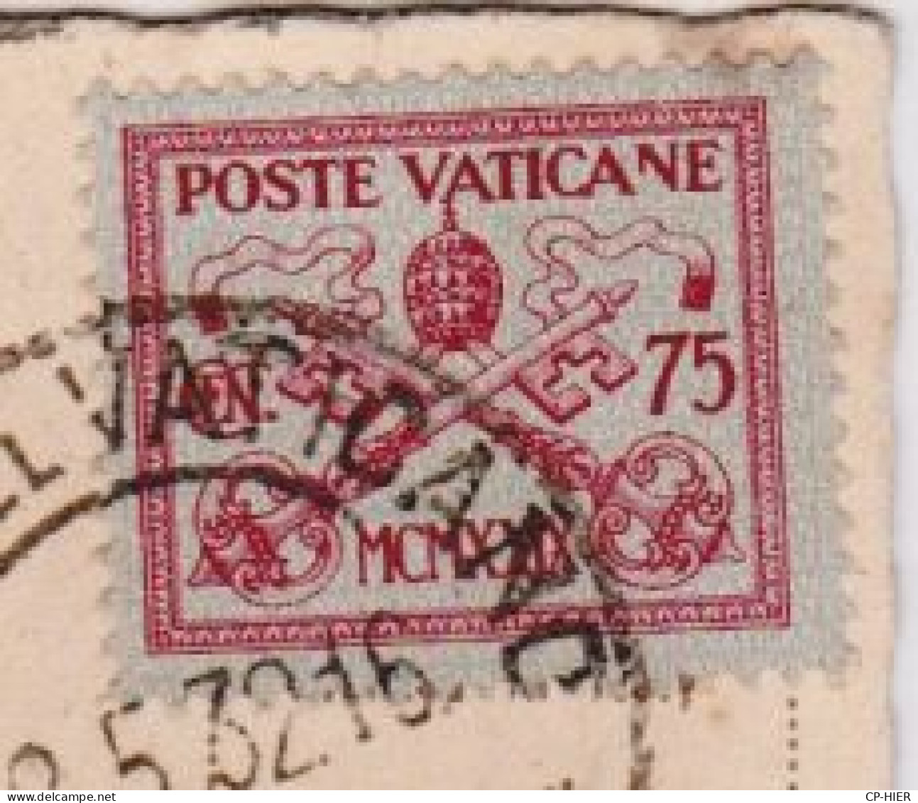 MARCOPHILIE - TIMBRE POSTE VATICANE 75  - CACHET POSTAL CITTA DEL VATICANO - 1932 - SUR CARTE ROMA PONTE CASTEL S.ANGELO - Briefe U. Dokumente