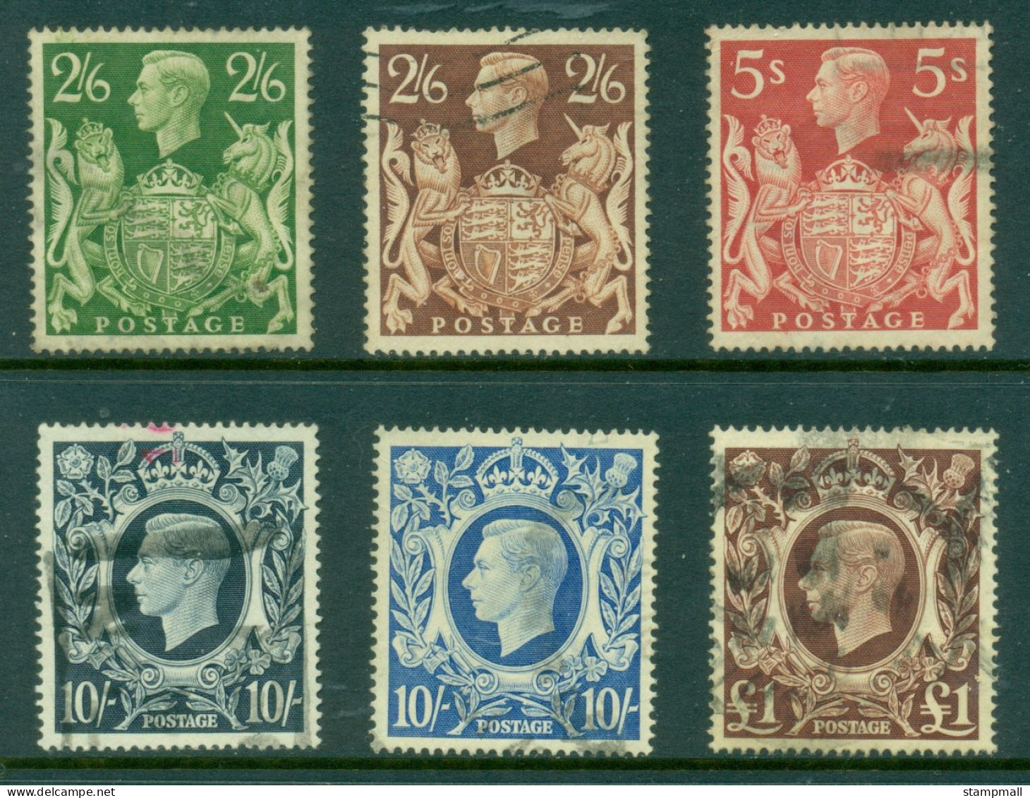 GB 1939-48 KGVI Arms High Values FU - Used Stamps