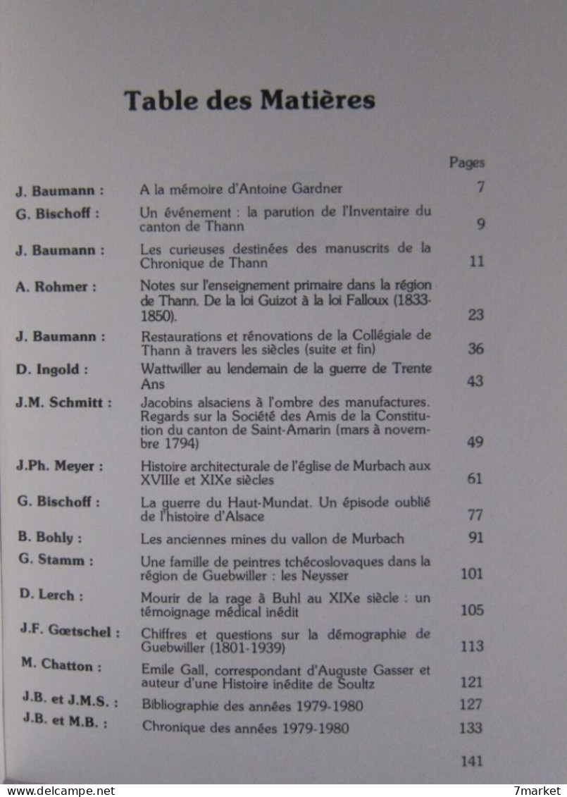 Annuaire De La Société D'Histoire Des Régions De Thann-Guebwiller 1979-80. Tome XIII - Alsace