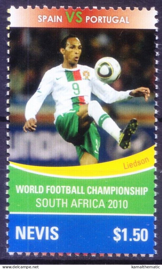 Nevis 2010 MNH, Liedson Brazilian Born Portugal  Footballer, Soccer, Sports - 2010 – Zuid-Afrika