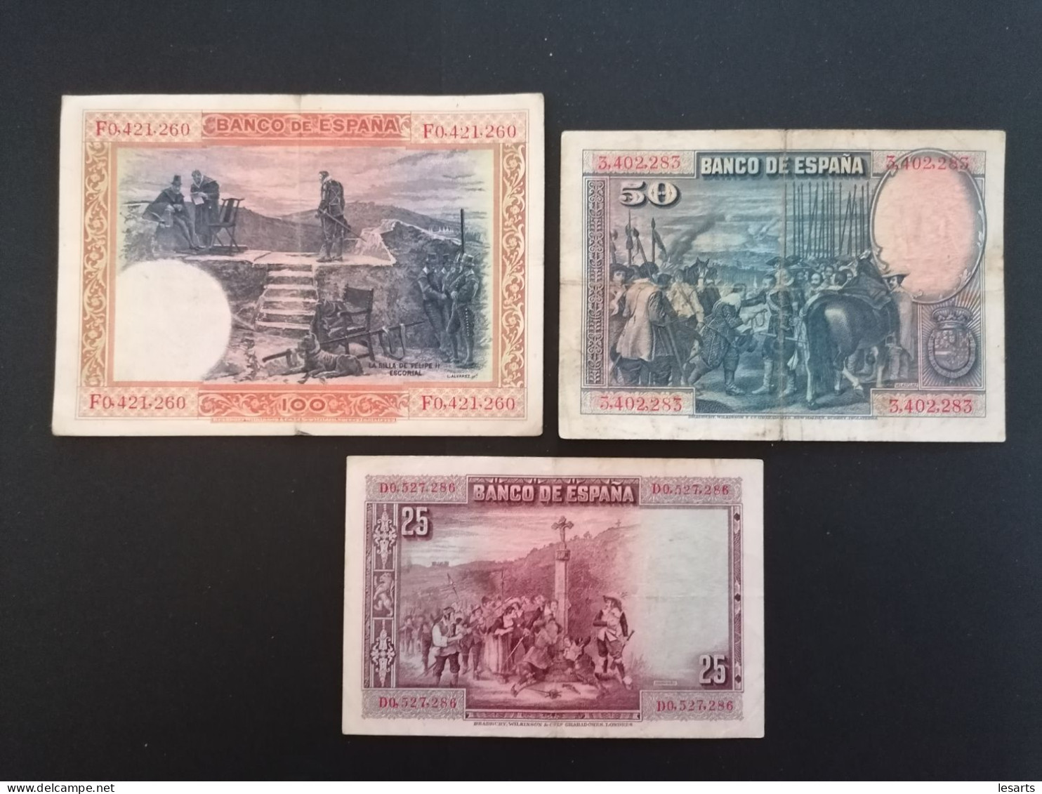3 Billets. Espagne. 25,50,100 Pesetas. 1925 Et 1928. - 100 Pesetas
