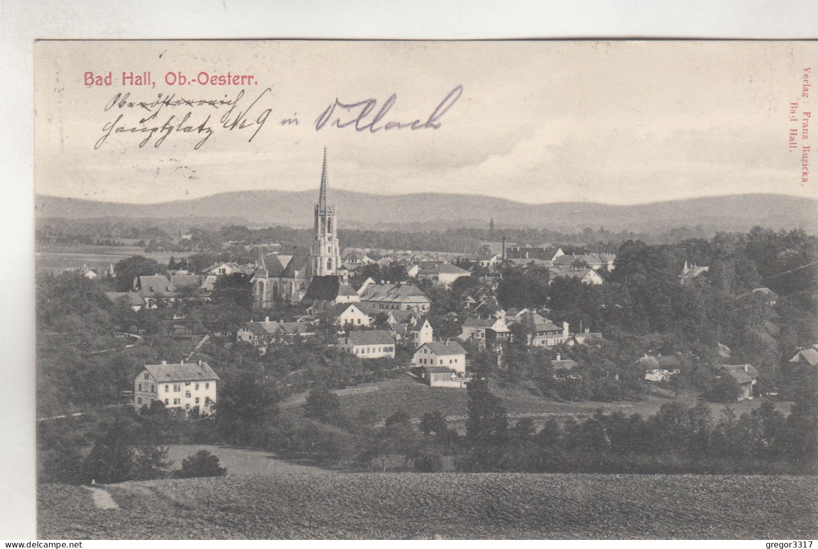 C9137) BAD HALL - OÖ - Häuser Details Richtung KIRCHE 1906 - Bad Hall